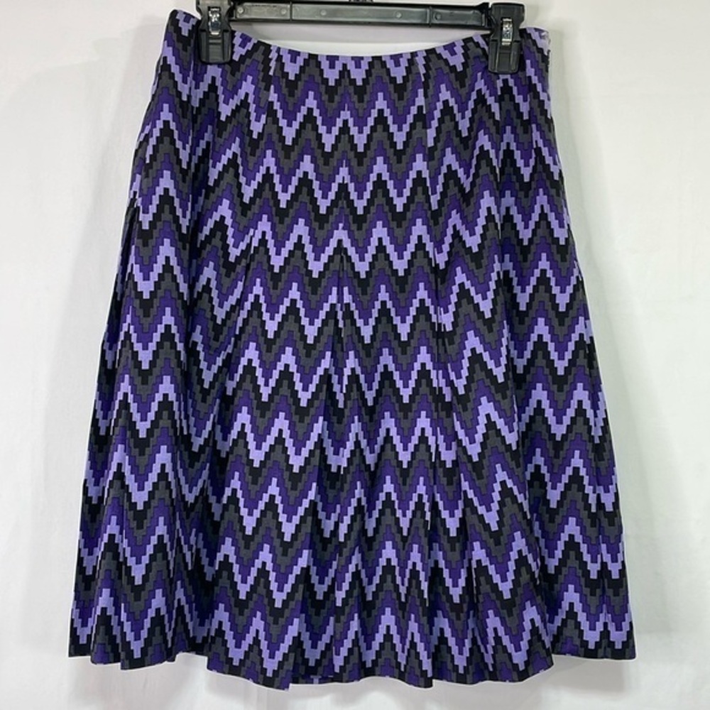 🌋 Carlisle Black gray purple lilac, inverted pleated wool and silk skirt: